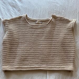 Altar'd State Cream Knit Sweater Vest